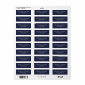 Elegant Navy Blue Wedding Etiket (Full Sheet)