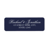 Elegant Navy Blue Wedding Etiket (Voorkant)