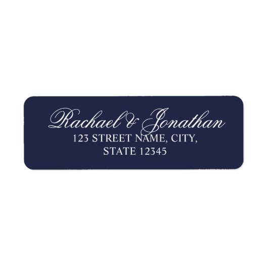 Elegant Navy Blue Wedding Etiket (Voorkant)
