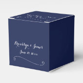 Elegant Navy Blue Wedding Favor Boxes Bedankdoosjes (Voorkant Zijde)