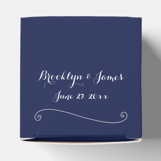 Elegant Navy Blue Wedding Favor Boxes Bedankdoosjes (Bovenkant)