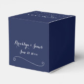 Elegant Navy Blue Wedding Favor Boxes Bedankdoosjes (Achterkant)