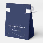 Elegant Navy Blue Wedding Favor Boxes Tent Bedankdoosjes (Achterkant)