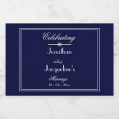 Elegant Navy Blue Wedding Favors Cute Mini Likeurfles Etiket (Enkel label)