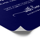 Elegant Navy Blue Wedding Favors Sign Poster (Hoek)