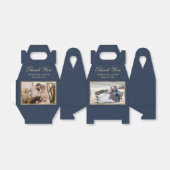 Elegant Navy Blue Wedding Foto: Dank je wel Bedankdoosjes (Uitgevouwen)