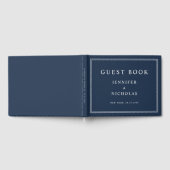 Elegant Navy Blue Wedding Gastenboek (Volledig)