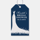 Elegant Navy Blue Wedding Gown Vrijgezellenfeest Cadeaulabel (Voorkant)