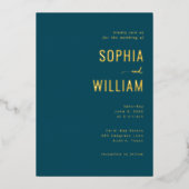 Elegant Navy Blue Wedding Invitation Folie Uitnodiging (Voorkant)