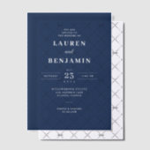 Elegant Navy Blue Wedding Invitation Vellum Uitnodigingen (Offset (Uitnodiging))