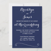 Elegant Navy Blue Wedding Invitations Kaart (Voorkant)
