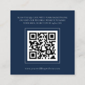 Elegant Navy Blue Wedding Menu Behuizing Kaart (Achterkant)