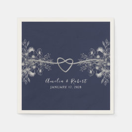 Elegant Navy Blue Wedding Napkins Servet