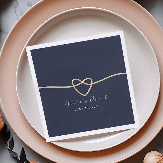 Elegant Navy Blue Wedding Napkins Servet