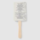 Elegant Navy Blue Wedding Programme Handwaaier (Achterkant)