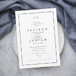 Elegant Navy Blue Wedding Rehearsal Dinner Kaart<br><div class="desc">Deze elegante Navy Blue Wedding Repetisal Dinner Invitation is een klassieker. Het is eenvoudig en veelzijdig. Het heeft een chique wit en marineblauw ontwerp met een monogram,  scriptdetails,  eenvoudig lijst en formele bewerkbare tekst. Klik op de knop Bewerken om dit ontwerp aan te passen.</div>