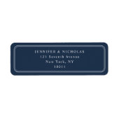 Elegant Navy Blue Wedding Return Address Etiket (Voorkant)