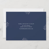 Elegant Navy Blue Wedding Save the Date Cards (Achterkant)