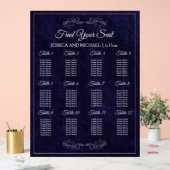 Elegant Navy Blue Wedding Seating Chart  Acryl Bord (Huwelijk)