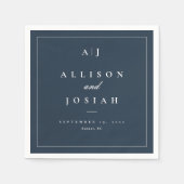 Elegant Navy Blue Wedding Servet (Voorkant)