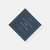 Elegant Navy Blue Wedding Servet (Hoek)