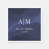 Elegant Navy Blue Wedding Servet (Voorkant)