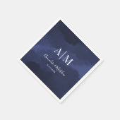 Elegant Navy Blue Wedding Servet (Hoek)