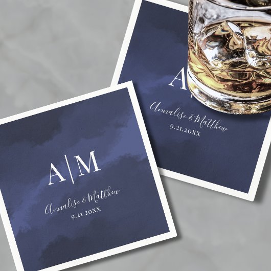 Elegant Navy Blue Wedding Servet