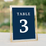 Elegant Navy Blue Wedding Table Number Kaart<br><div class="desc">Elegant blauw bruinbruiloft tafelnummer. Pas het aantal aan en voeg zo vele lijsten toe aangezien u nodig hebt. Controleer onze collecties voor meer overeenkomende producten.</div>