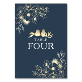 Elegant Navy Blue Wedding Table Number Kaart