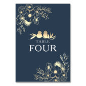 Elegant Navy Blue Wedding Table Number Kaart (Achterkant)