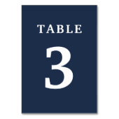 Elegant Navy Blue Wedding Table Number Kaart (Achterkant)