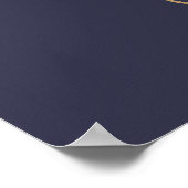 Elegant Navy Blue | Welkomstteken voor gouden brui Poster (Hoek)