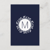 Elegant Navy Blue White Floral Wedding Information Informatiekaartje (Achterkant)