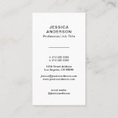 Elegant Navy Blue White Gold Visitekaartje (Achterkant)