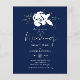 Elegant Navy Blue White Gold Wedding