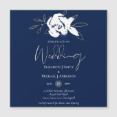Elegant Navy Blue White Gold Wedding (Voorkant)