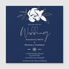 Elegant Navy Blue White Gold Wedding
