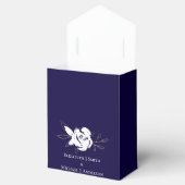 Elegant Navy Blue White Gold Wedding Bedankdoosjes (Geopend)