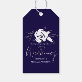 Elegant Navy Blue White Gold Wedding Cadeaulabel