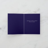 Elegant Navy Blue White Gold Wedding Notitiekaartje (Binnen)
