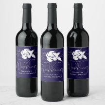 Elegant Navy Blue White Gold Wedding