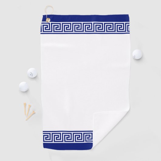 Elegant Navy Blue & White Golfhanddoek (Insitu)