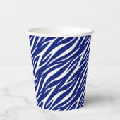 Elegant Navy Blue & White Graphic Trendy Zebra Papieren Bekers (Achterkant)