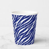 Elegant Navy Blue & White Graphic Trendy Zebra Papieren Bekers (Rechts)