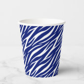 Elegant Navy Blue & White Graphic Trendy Zebra Papieren Bekers (Voorkant)
