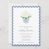Elegant Navy Blue White Hydrangea Baby Boy Shower Kaart (Voorkant)