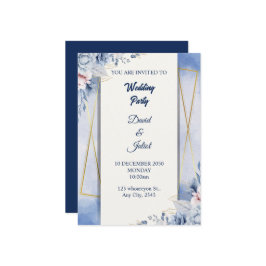 Elegant Navy Blue & White Kaart