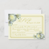 Elegant Navy Blue White Roses Minimale RSVP-kaart RSVP Kaartje (Achterkant)