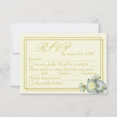 Elegant Navy Blue White Roses Minimale RSVP-kaart RSVP Kaartje (Achterkant)